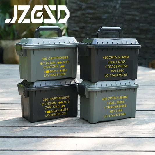 Plastics Lightweight Ammo Storage Tactical Waterproof Bullet Box Rifle 5.56/7.62 Large Caliber Ammo Portable Suitcase