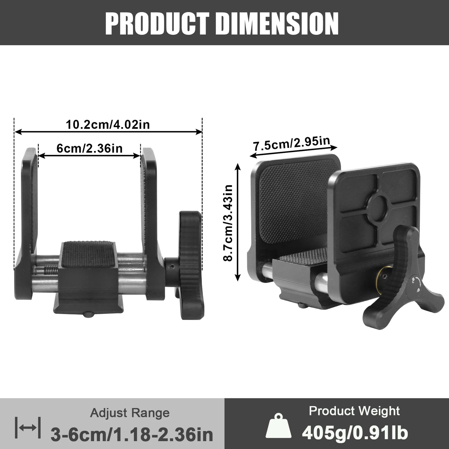 Rifle Clamp Mount Shooting Rest Tripod Aluminum Telescope Shooting Stick Mount Head with Arca Swiss for Shooting Practice