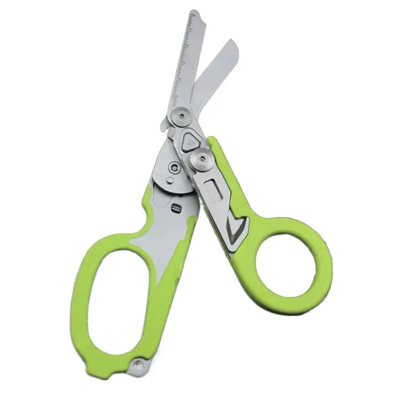 Tactical 6 In1 Multifunction Medical Emergency Response Raptors Shears Foldable Scissors Pliers Outdoor Survival Tool Equipment