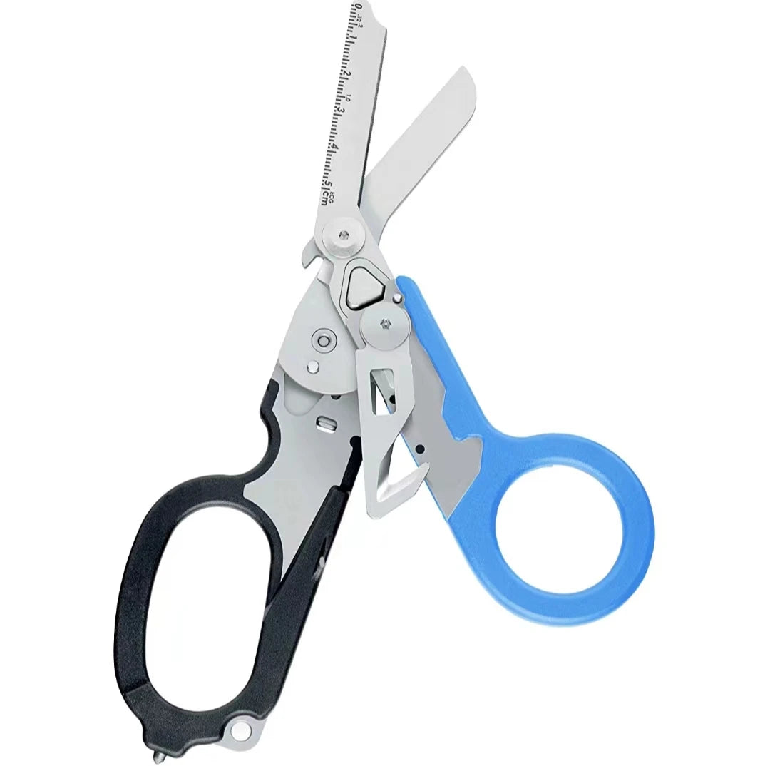 Tactical 6 In1 Multifunction Medical Emergency Response Raptors Shears Foldable Scissors Pliers Outdoor Survival Tool Equipment