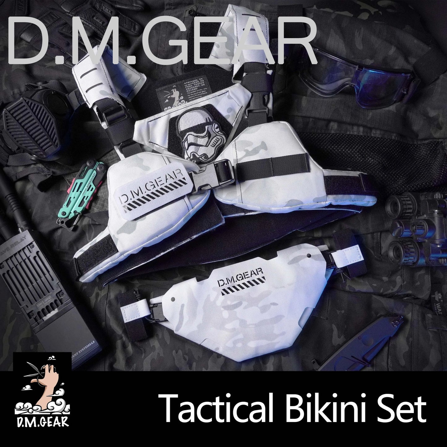 DMGear Tactical Bikini Set Armor Vest Neck Gaurd Crotch Protection Molle Lady Sexy Hunting Gear Equipment Lightweight