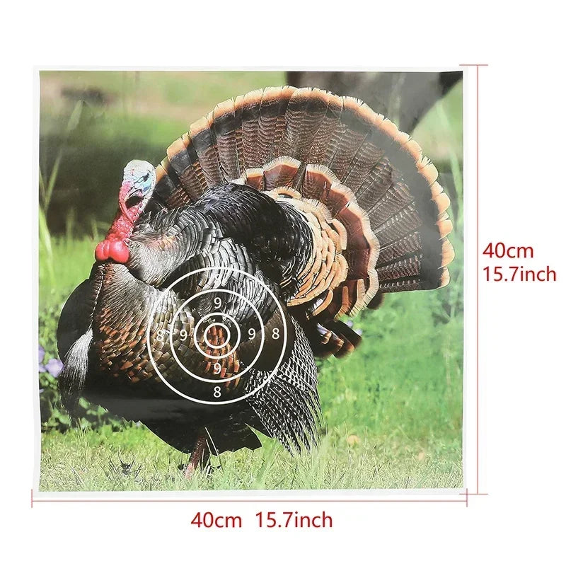 10/15/20pcs Shooting Target Paper 40x40cm Turkey Pattern Target Paper Bow Archery Arrow Darts Slings Catapult Hunting Practice