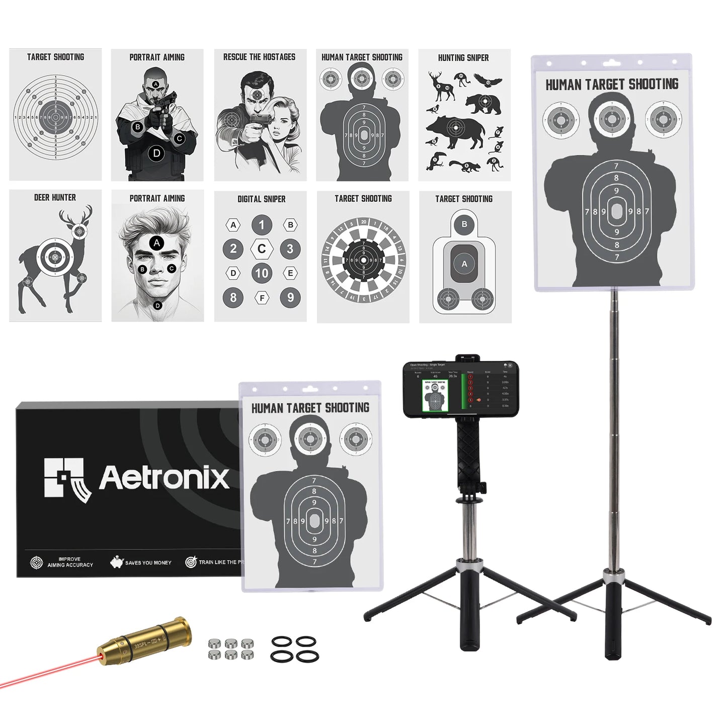 380ACP Trainer with Mobile Phone Stand Target Paper Professional Electronic Target Stand