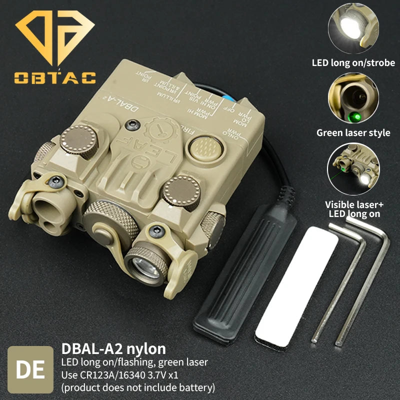 Tactical Laser Weapon Light PEQ Red Green Laser Dbal A2 Aiming Accessories Outdoor  Hunting Equipment Fit for 20mm Rail
