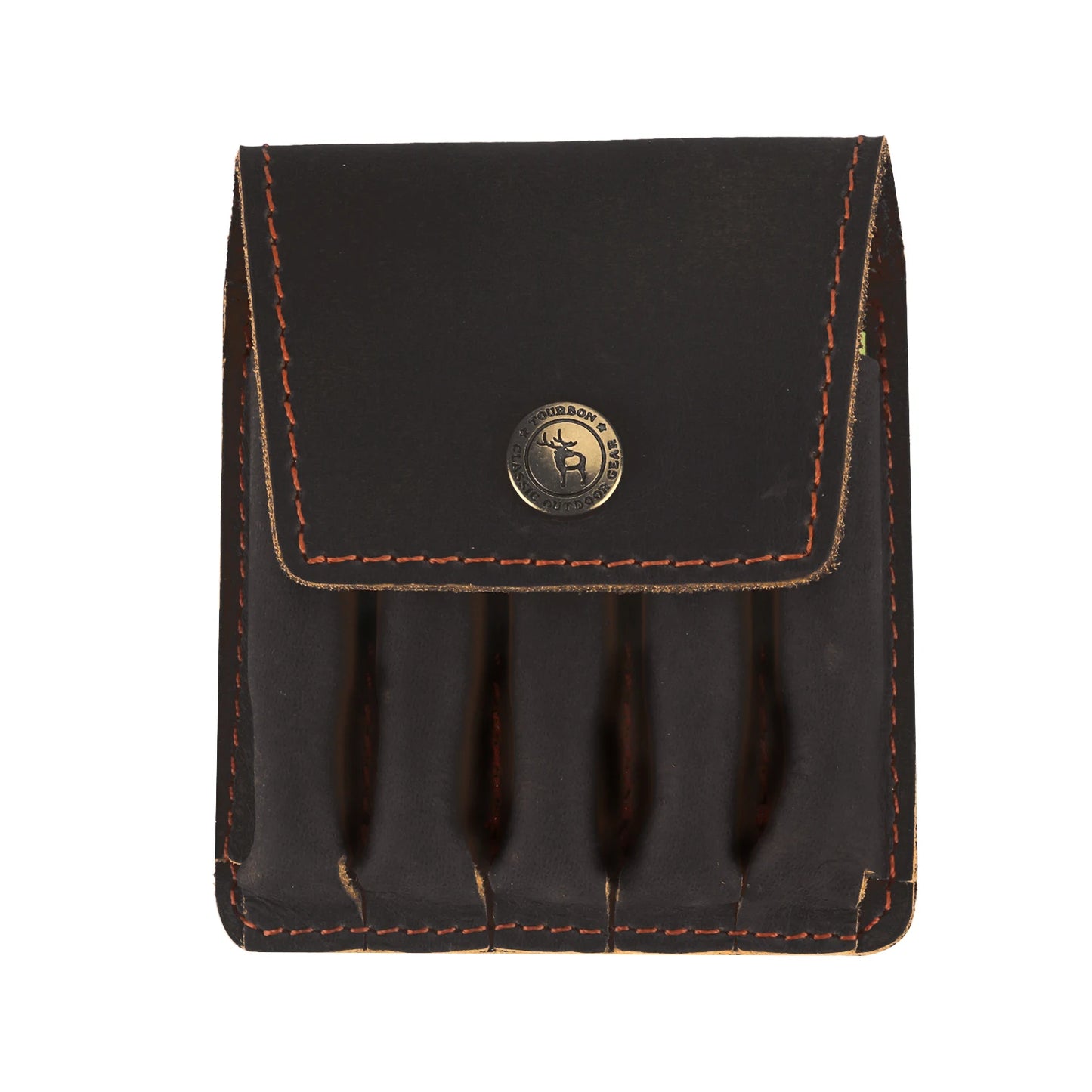 Tourbon Hunting Rifle Cartridges Ammo Holder Shells Pouch 5 Bullet Rounds Top Grain Leather Wallet Carrier Gun Accessories