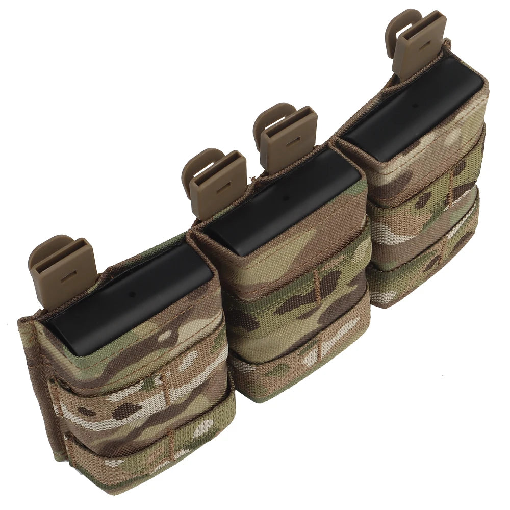 Tactifans Triple Medium 5.56 M4 KYWI Magazine Pouch Insert Open Malice Clip Strap 500D Nylon Tactical Hunting Equipment