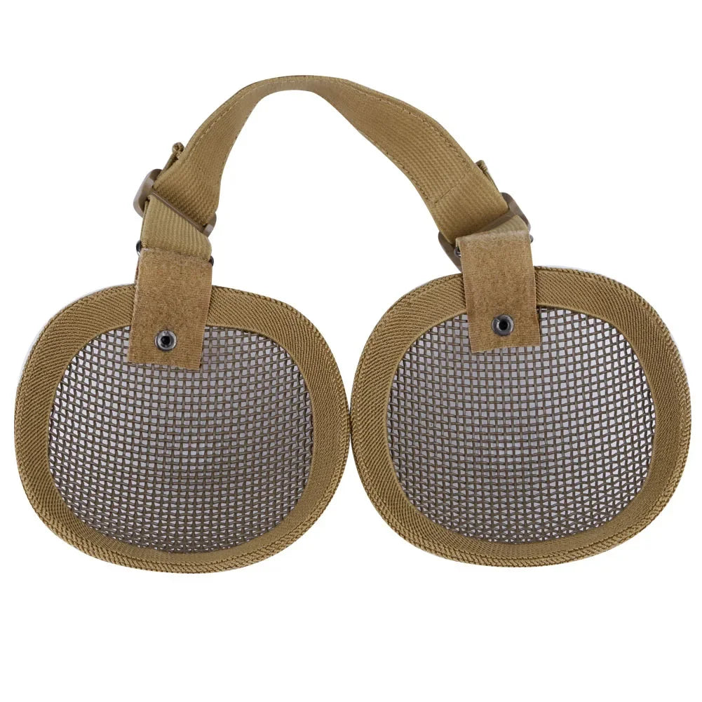 Steel Mesh Ear Protector Tactical  Gun Ear Muffs Cover for Most Fast Helmets Shooting Hunting Helmet Equipment