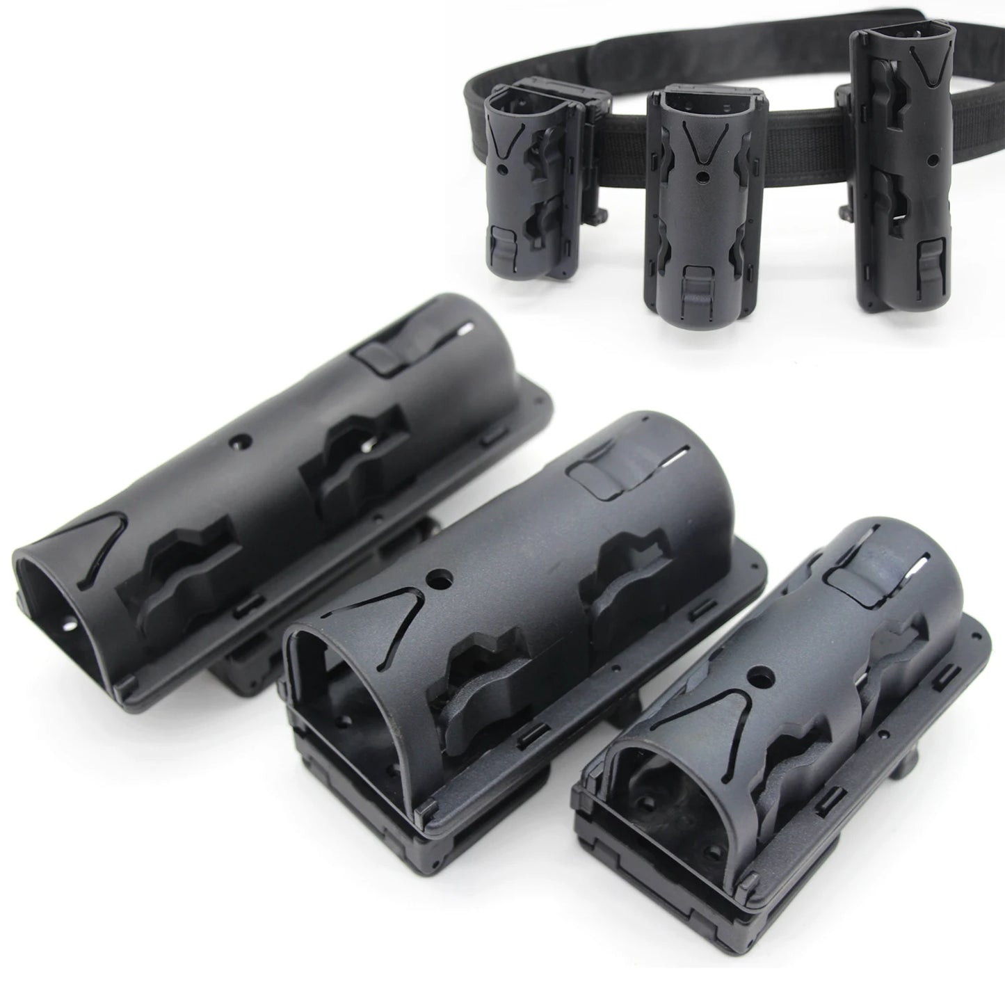 Tactical MOLLE Belt Quick Pull Baton Holster Spray Pouch Flashlight Holder Case Hunting Duty Security Equipment