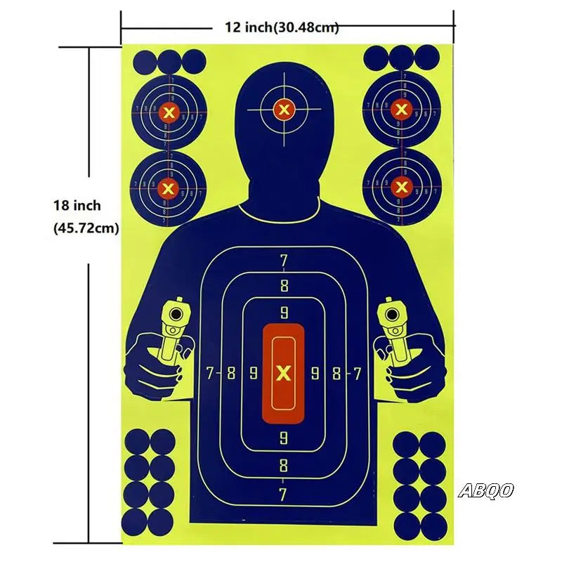20Pcs 12X18 Inch Human Body Shape Targets Reactive Splatter Glow Fluorescent Paper Target