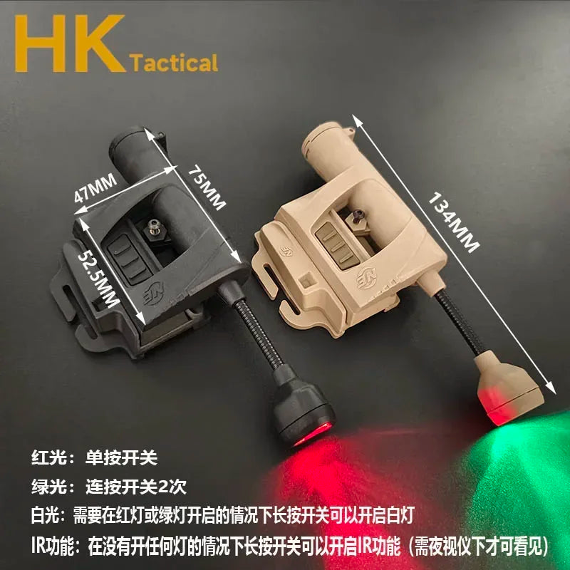 Tactical Helmet Light Mpls 4 Charge 4 Modes White light Green Red IR Fill light Lamp Hunting  Flashlight LED Equipment