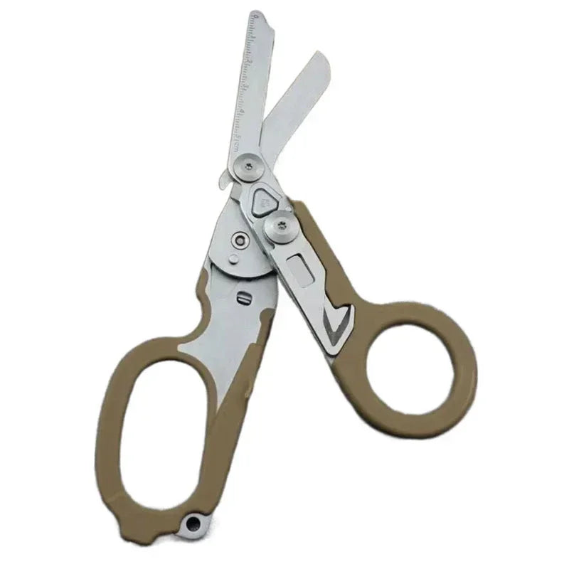 Tactical 6 In1 Multifunction Medical Emergency Response Raptors Shears Foldable Scissors Pliers Outdoor Survival Tool Equipment