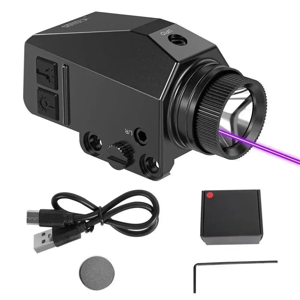 1000LM Tactical LED Flashlight Combo Red/Green/Blue/Purple Dot La-ser Sight Pistol Gun Light for Glock 17 19 / 20mm Rail Hunting