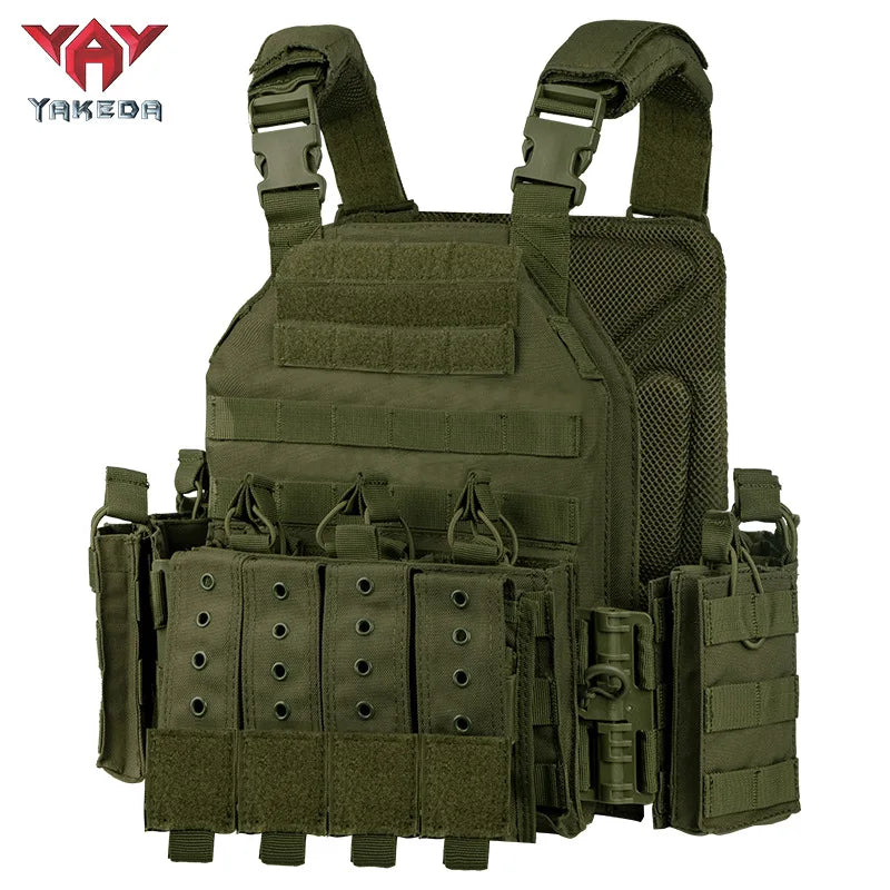 YAKEDA Quick Release Tactical Vest 1000D Polyester Breathable CS Combat Hunting Vest Molle Outdoor Chest Rig Equipment