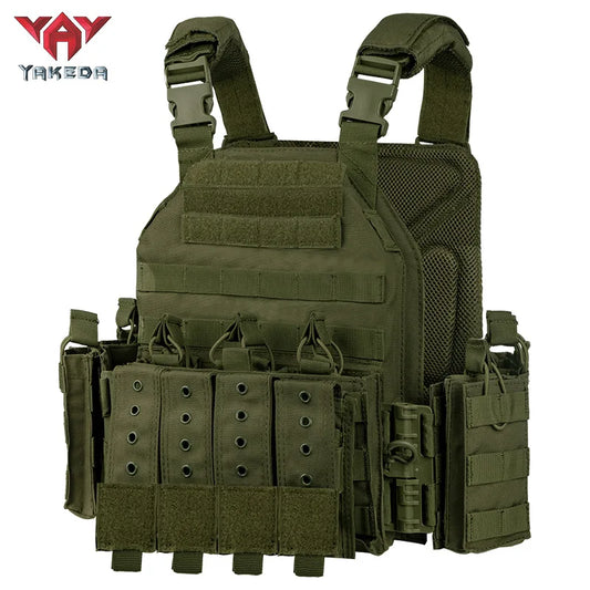 YAKEDA Quick Release Tactical Vest 1000D Polyester Breathable CS Combat Hunting Vest Molle Outdoor Chest Rig Equipment