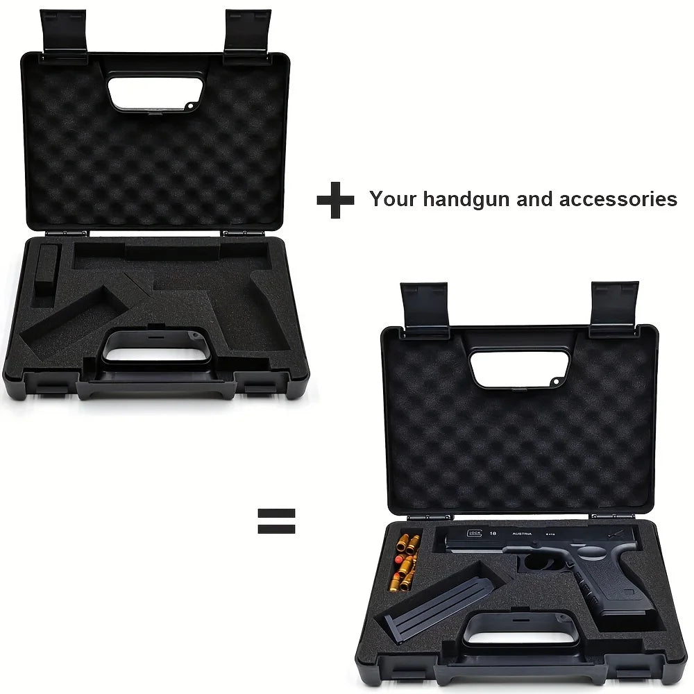 Tactical Tsa Approved Firearm Travel Pistol Case Gun Carry-On Bag  9mm Revolver-Hard Shell Waterproof Box For Gun Enthusiasts
