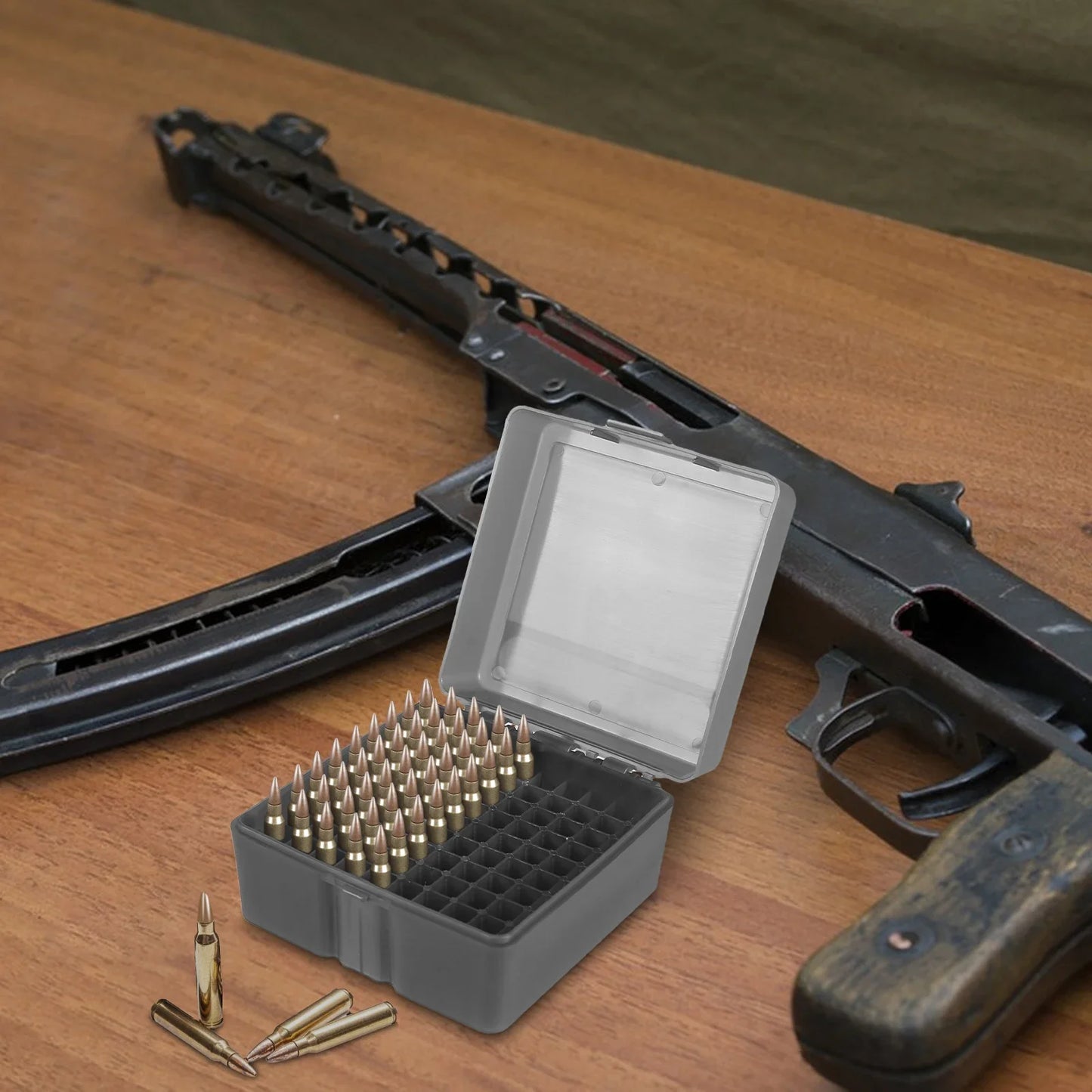 Ammo Box .223 5.56mm 7.62mm 50 Rounds Bullet Shell Holder Rifle Cartridge Storage Case Ammunition Box Hunting Acessories