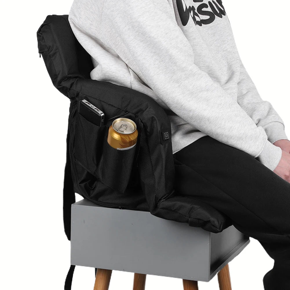 Heated Stadium Seats with Back Support Stadium Chair Cushion Winter Warm Heated Seat Mat Electric Camping Traveling Heating Mat