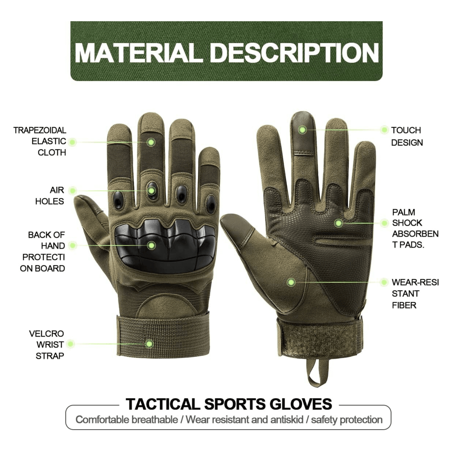 JupiterGear Tactical Military Airsoft Gloves for Outdoor Sports,