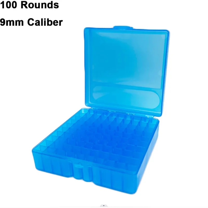 50/100 Rounds Tactical Bullet Box 9mm/.223/.38Super Pistol Rifle Ammo Carry Storage Box Flip-Top Bullets Case Hunting Accessory