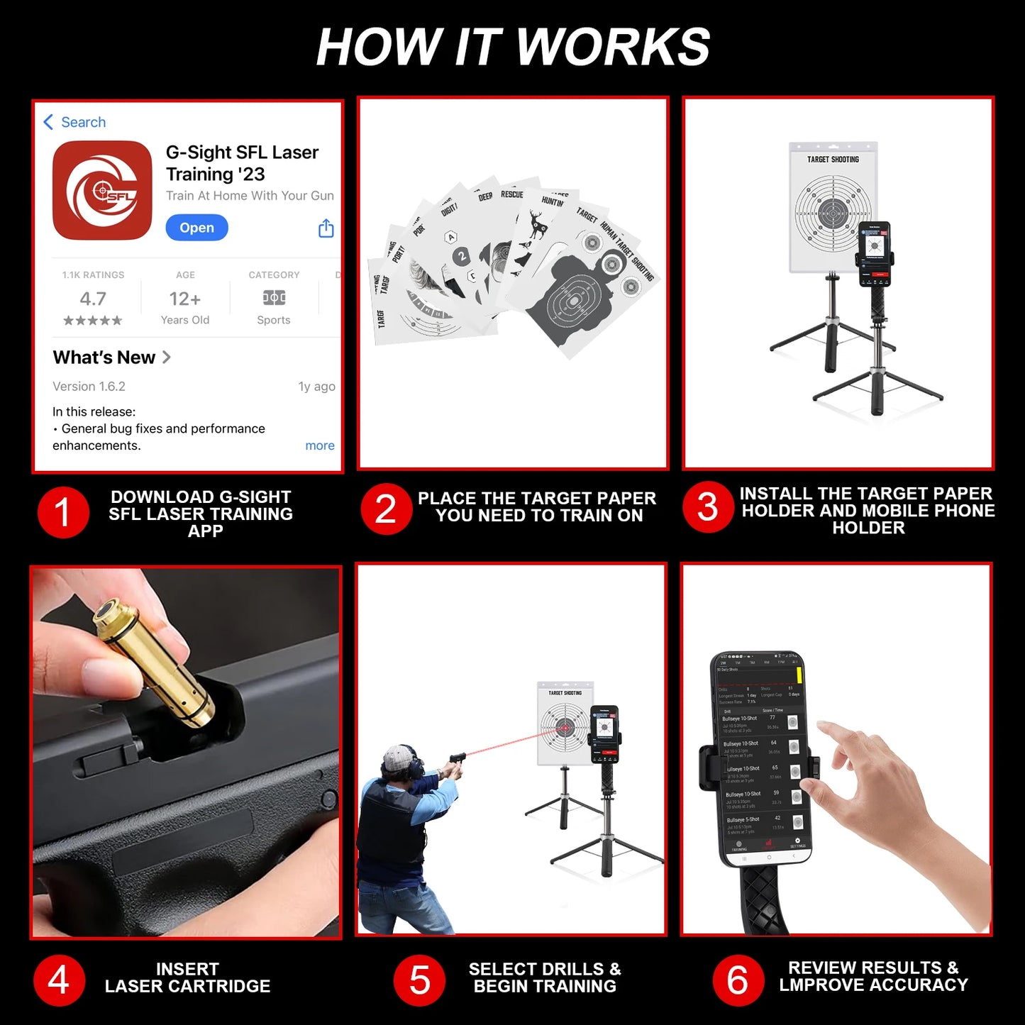 380ACP Trainer with Mobile Phone Stand Target Paper Professional Electronic Target Stand
