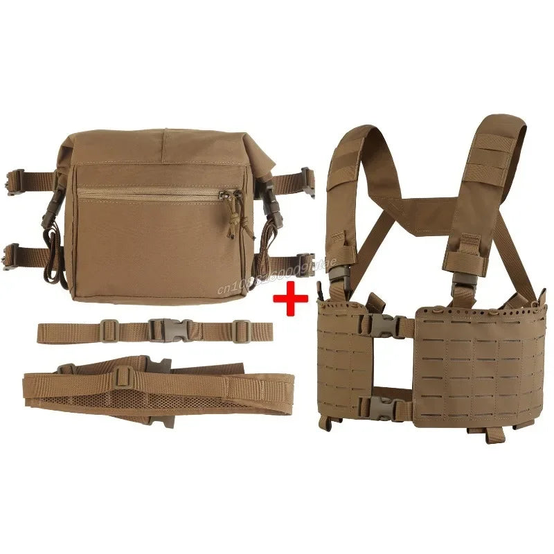 Tactical Alpha Chest Rig with Expansion Pack SS Style Load Bearing Vest (LBV) Alpha Expander Kit Pouch 34A Split MOLLE Equipment