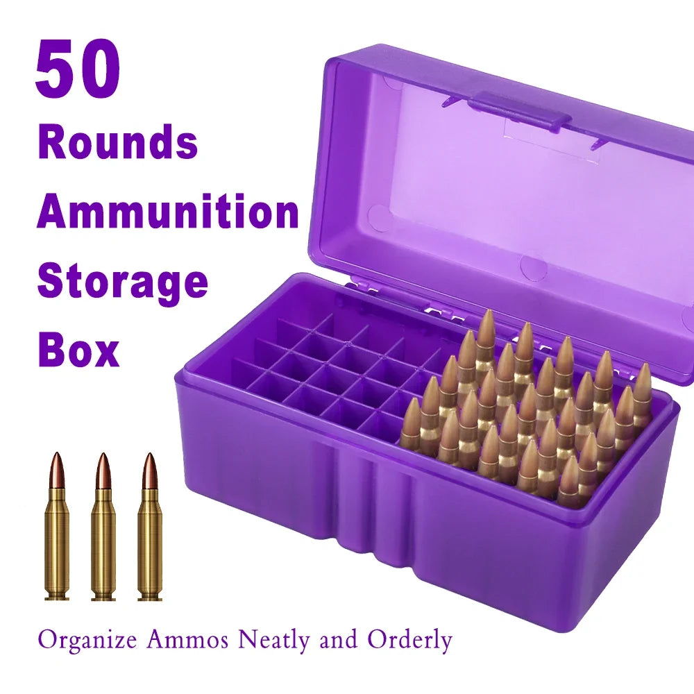 Ammo Box .223 5.56mm 7.62mm 50 Rounds Bullet Shell Holder Rifle Cartridge Storage Case Ammunition Box Hunting Acessories