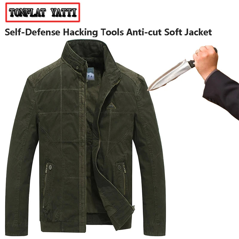 Autumn Self-Defense Cut-Resistant Jacket Military Equipment Tactical Flexible Light Weight Invisible Stab Resistant Clothin