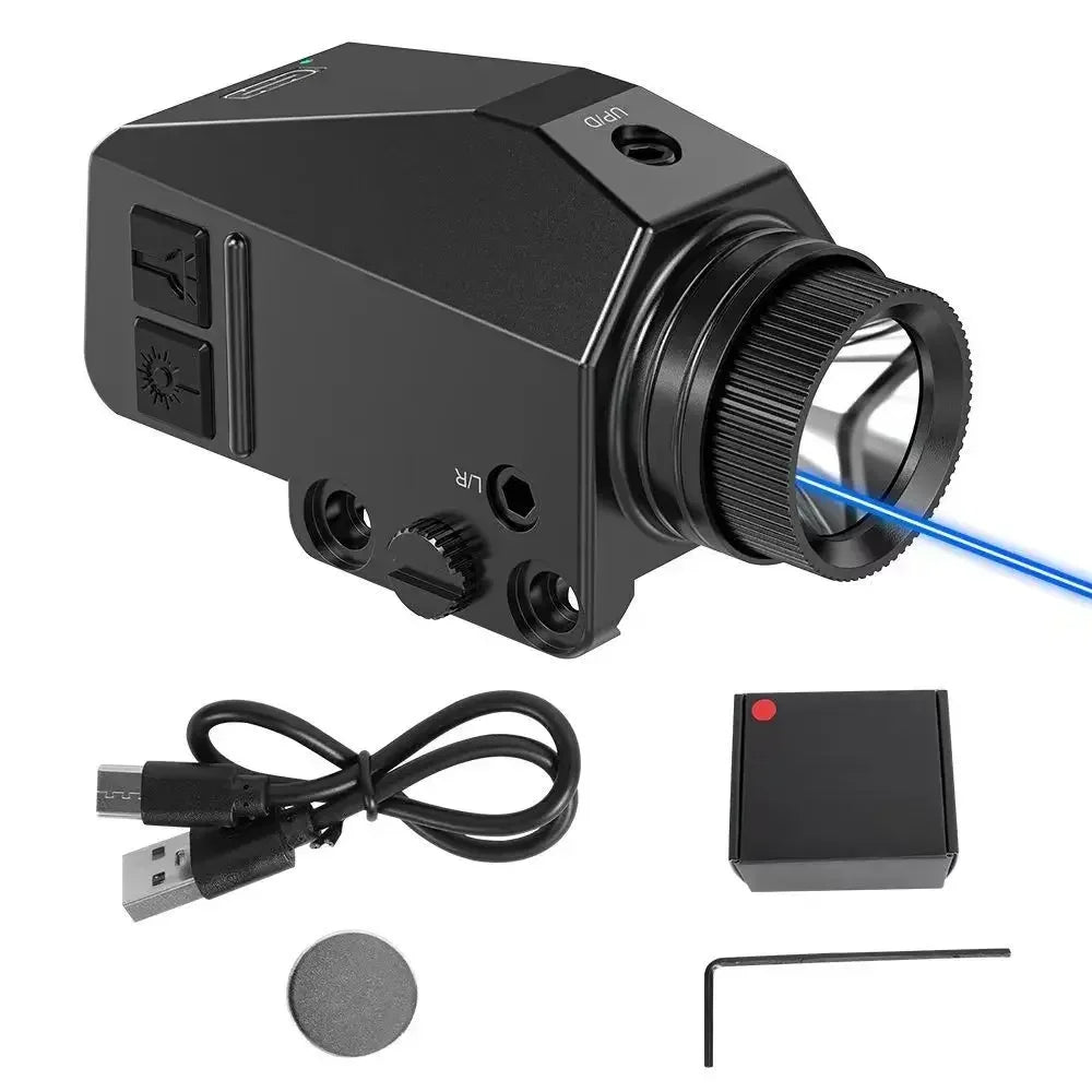 1000LM Tactical LED Flashlight Combo Red/Green/Blue/Purple Dot La-ser Sight Pistol Gun Light for Glock 17 19 / 20mm Rail Hunting