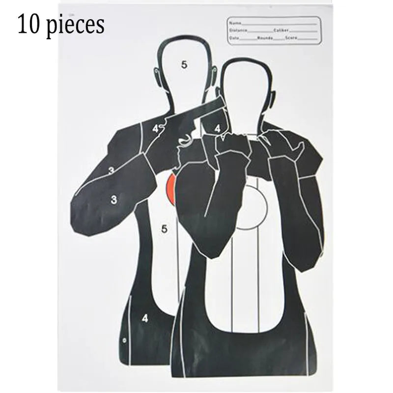 10PCS 45x32cm Shooting Target Paper - Silhouette & Arrow Field Point Practice for Rifle/Pistol/Airgun - Range Training