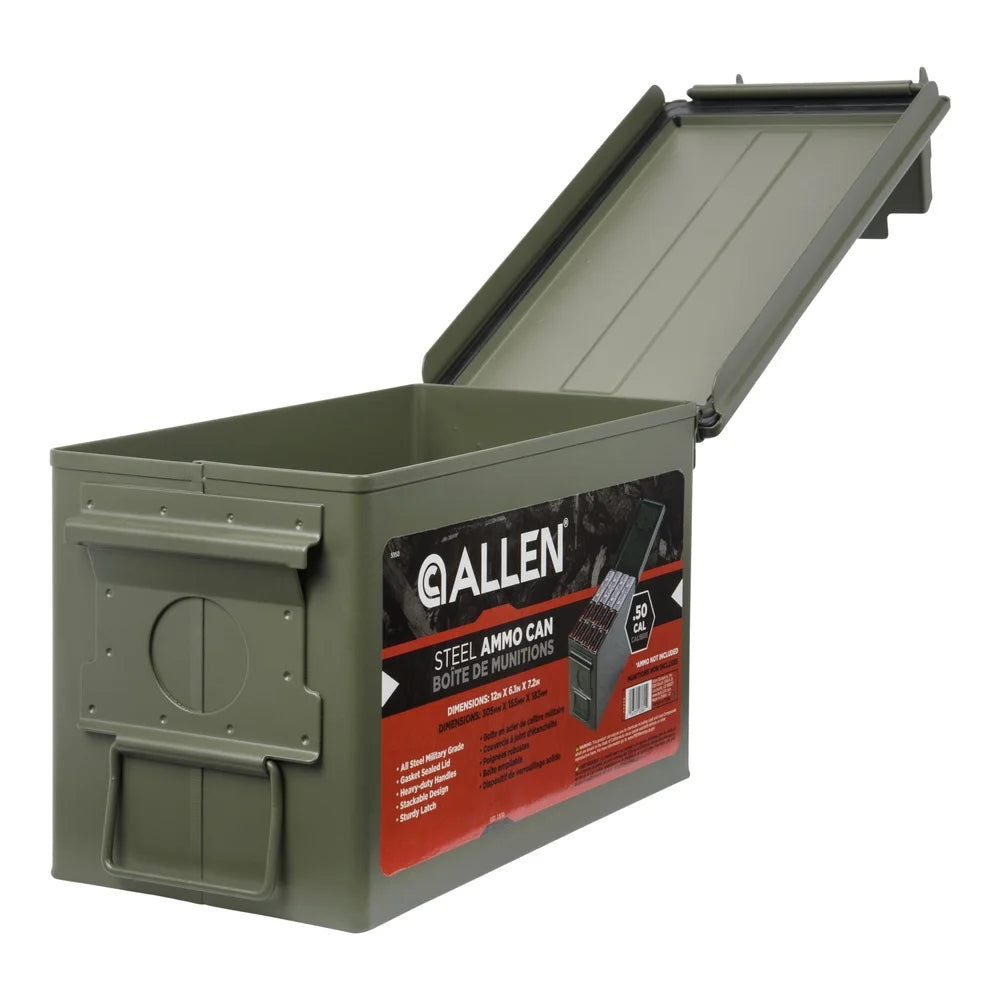 Lockable Waterproof Classic Steel Ammo Box .50 Cal Ammo Storage Heavy Duty Container Durable Metal Shooting Accessories