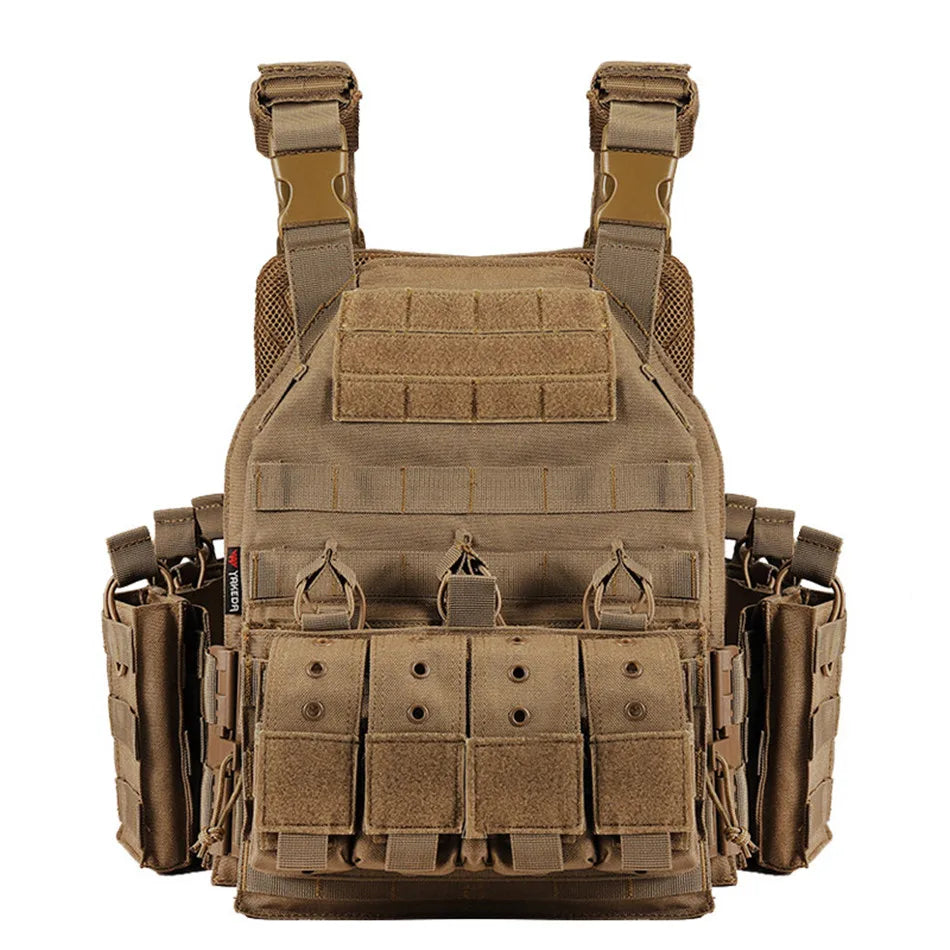YAKEDA Quick Release Tactical Vest 1000D Polyester Breathable CS Combat Hunting Vest Molle Outdoor Chest Rig Equipment