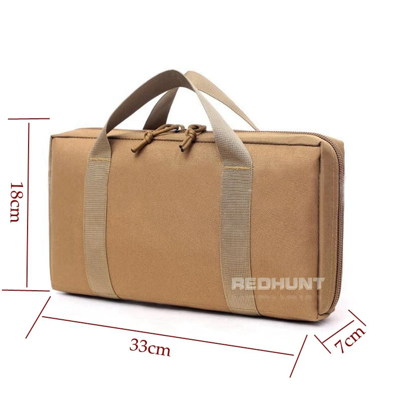 Tactical Gun Bag Case Pistol Carry Bag Hunting Handgun Holster Durable Padded Pistol Carrier Shooting Accessories Fishing Kit Ba