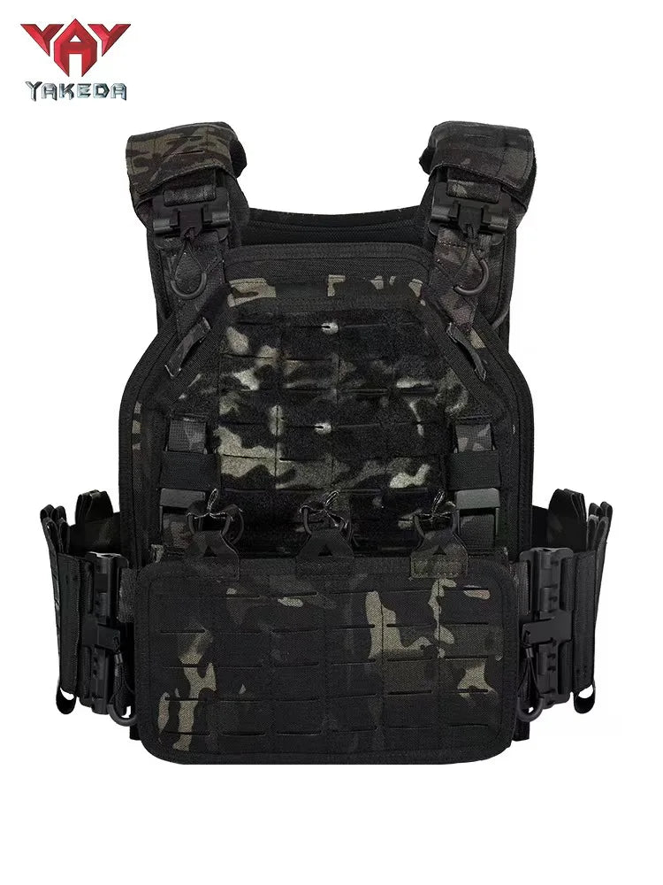 YAKEDA Tactical Vest Outdoor Hunting Plate Carrier Protective Adjustable Vest Carrier Combat Equipment