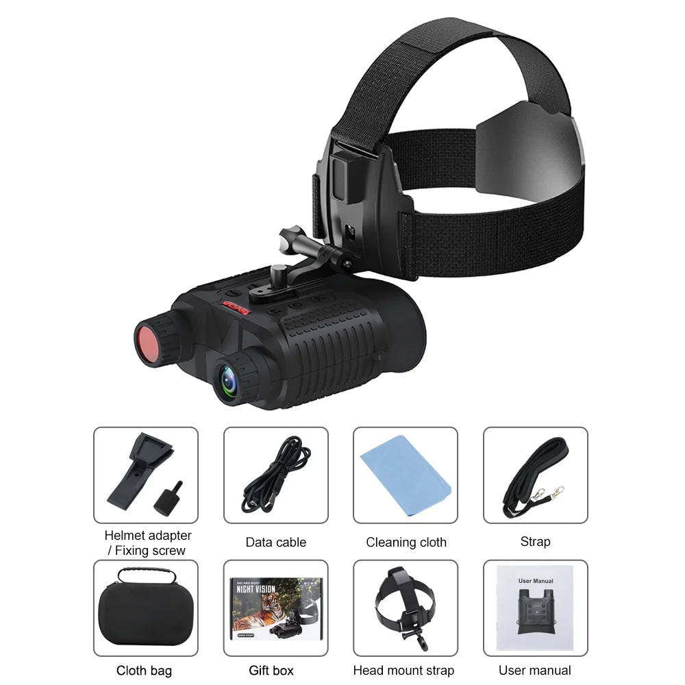 GVDA Infrared Night Vision Binoculars Goggles Device for Hunting Camping Telescope 8x Zoom Head Mounted Night Vision Scope