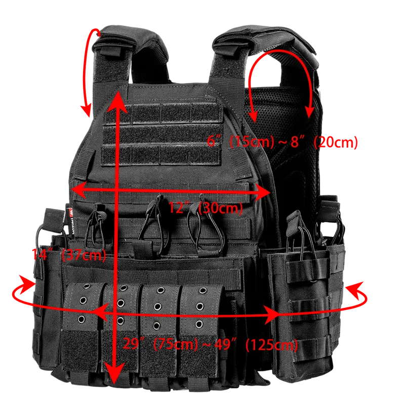 YAKEDA Quick Release Tactical Vest 1000D Polyester Breathable CS Combat Hunting Vest Molle Outdoor Chest Rig Equipment