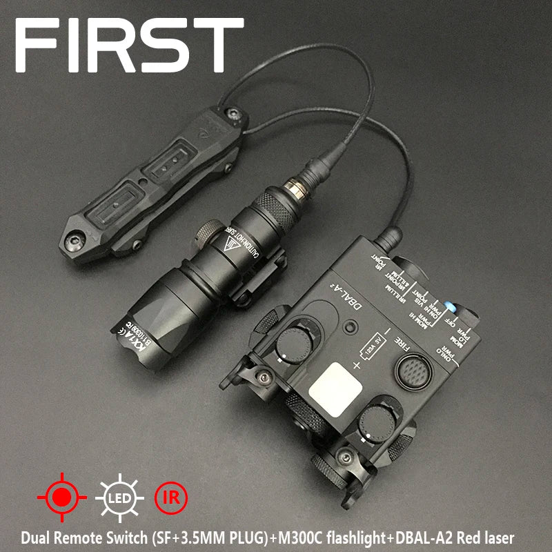 Tacital M300C Flashlight Hunting Weapon Light Sotac All Metal DBAL-A2 Red Dot Green IR Laser Indicator LED White Light PEQ Sight