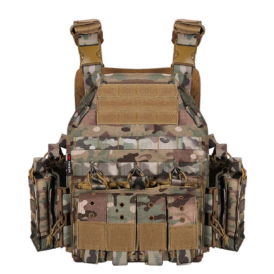 YAKEDA Quick Release Tactical Vest 1000D Polyester Breathable CS Combat Hunting Vest Molle Outdoor Chest Rig Equipment