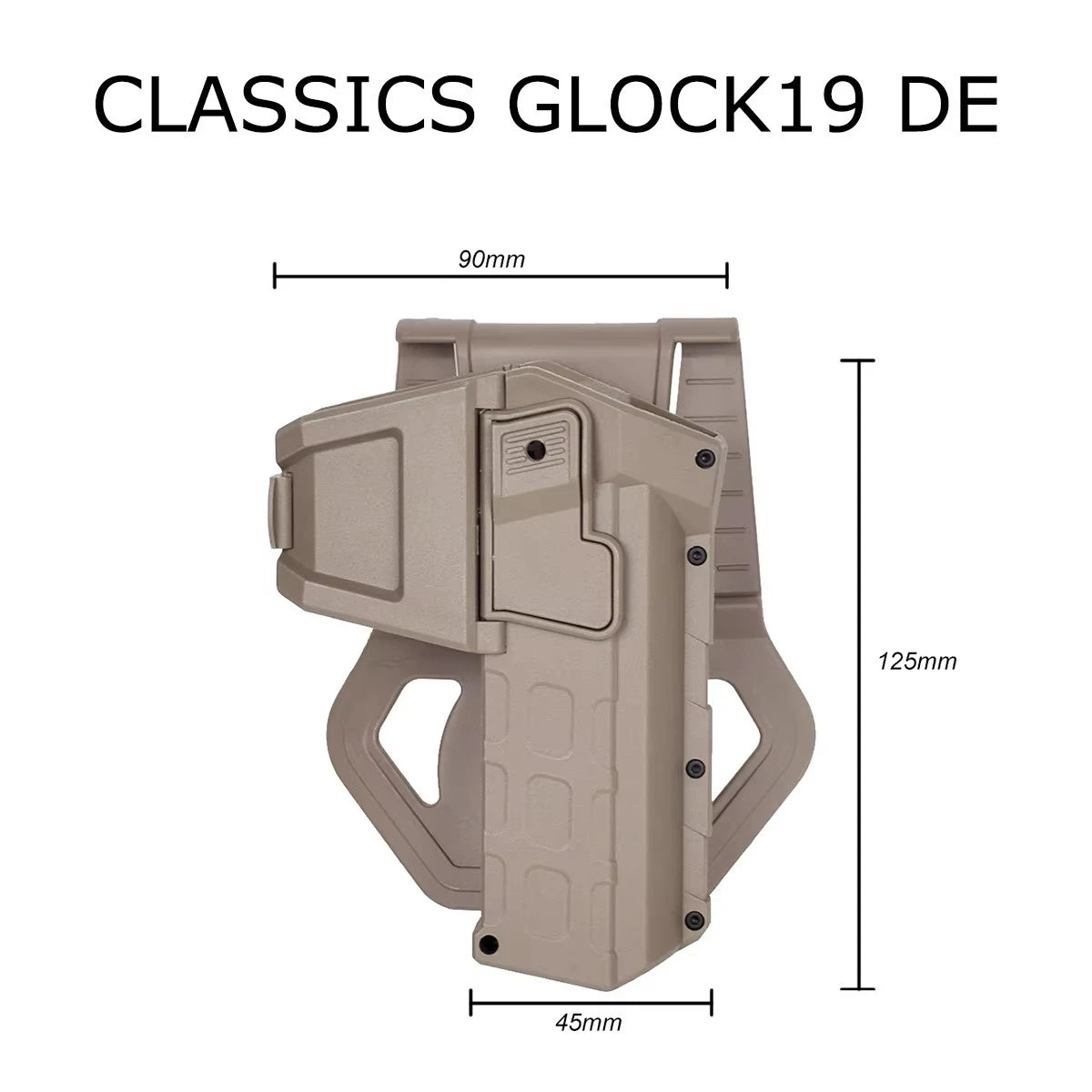Right Hand Pistol Holster For Gen 1-4 Glock 17 19 Handgun With X300 XC1 Flashlight Airsoft 1911 P320 Movable Belt Gun Case
