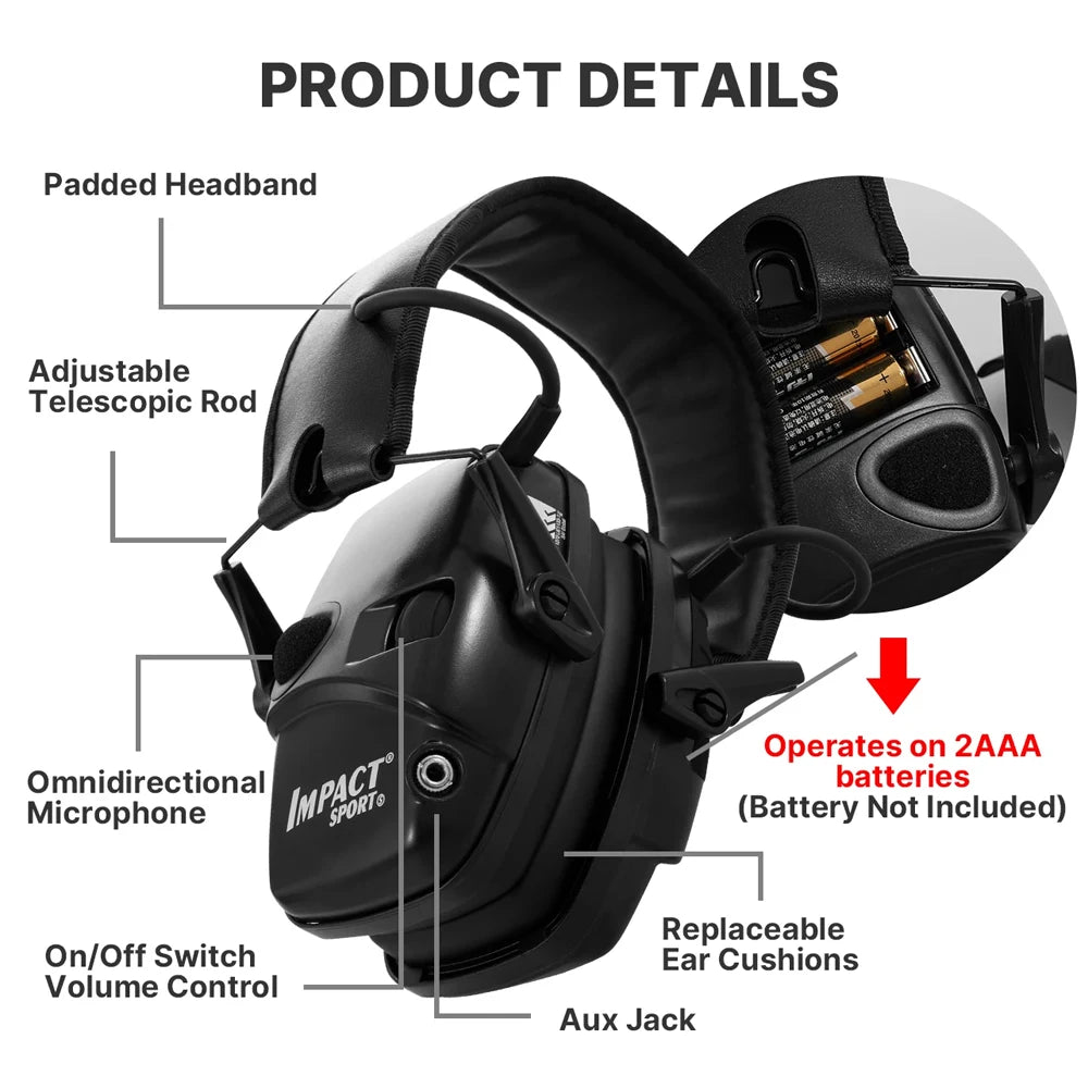 Foldable Honeywell Electronic Shooting Headphones Tactical Anti-Noise Headphones for Hunting Hearing Safety Protection