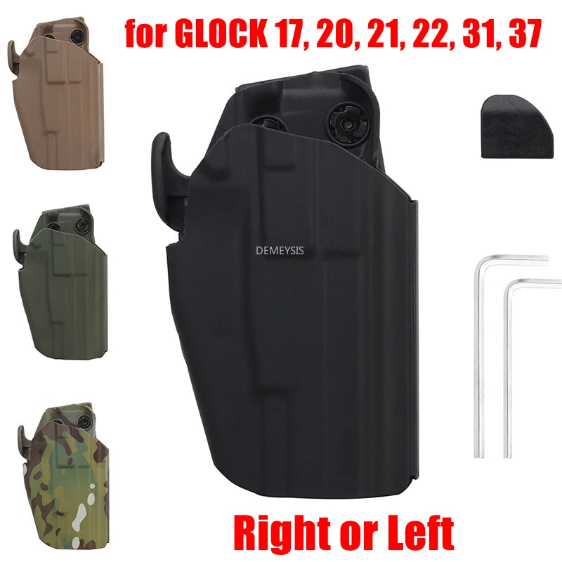 Quick Release Tactical Belt Holster for GLOCK 17, 20, 21, 22, 31, 37 Pistols Hunting Paintball Durable Molle Gun Holster Case