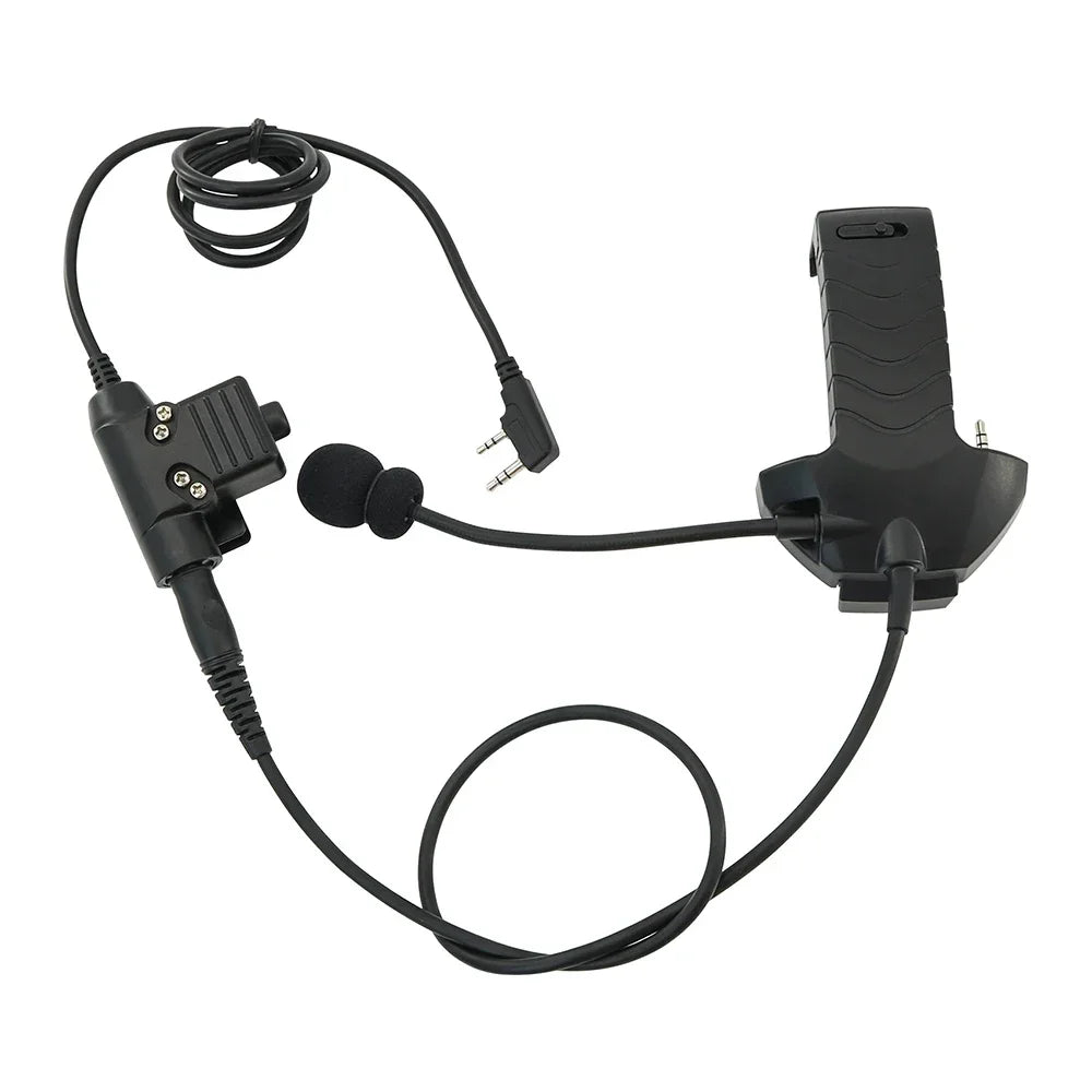 Tactical hearing protection headset adapter compatible with Walker's Razor Electronic Earmuff Includes microphone kit and U94PTT