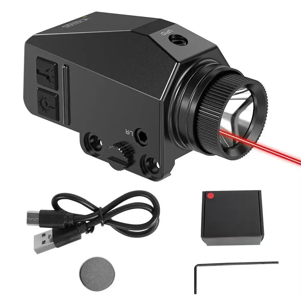 1000LM Tactical LED Flashlight Combo Red/Green/Blue/Purple Dot La-ser Sight Pistol Gun Light for Glock 17 19 / 20mm Rail Hunting