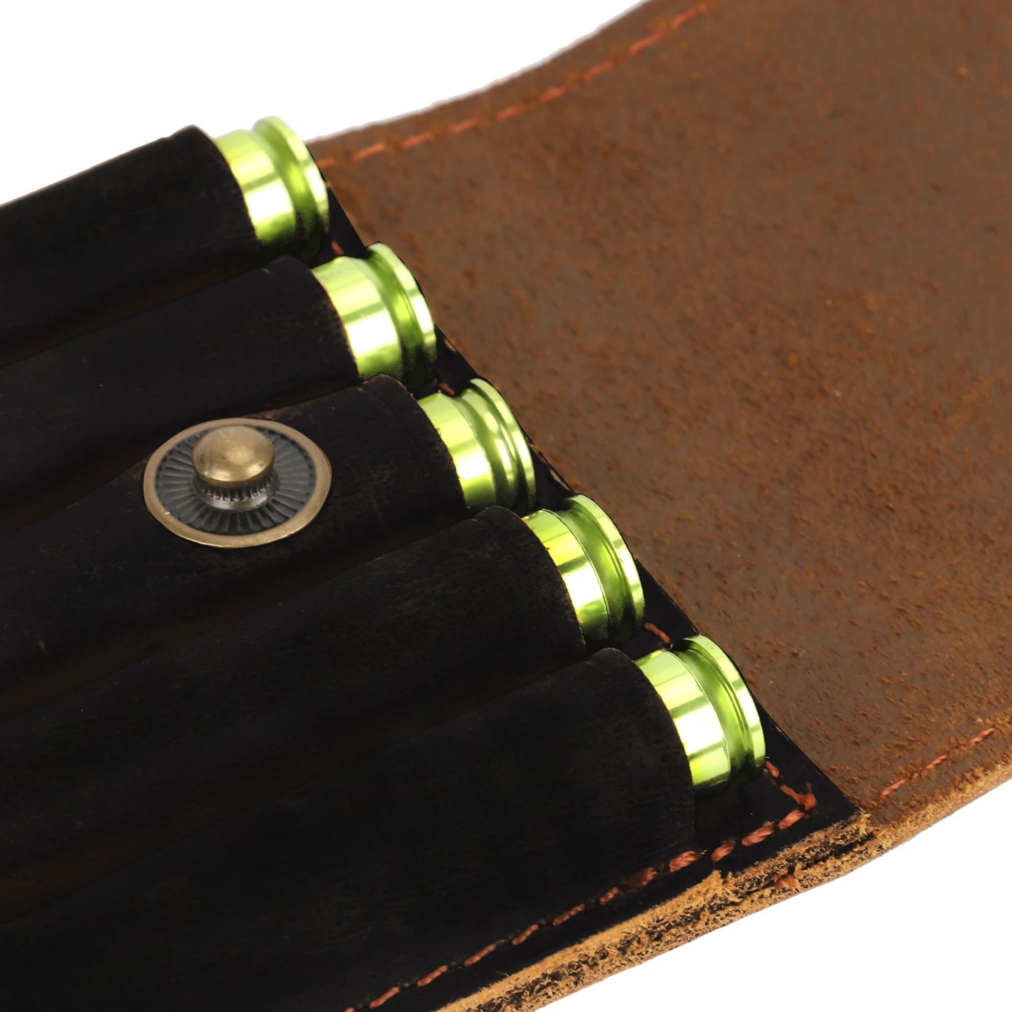 Tourbon Hunting Rifle Cartridges Ammo Holder Shells Pouch 5 Bullet Rounds Top Grain Leather Wallet Carrier Gun Accessories