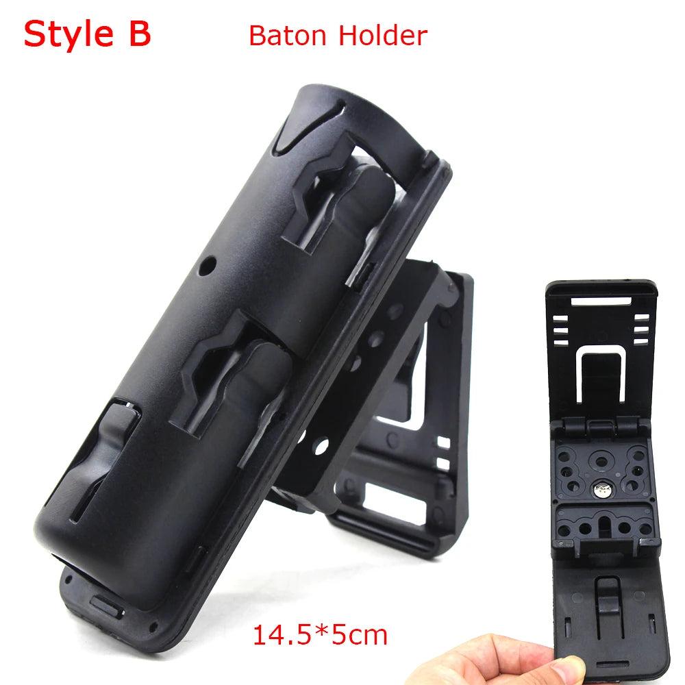 Tactical MOLLE Belt Quick Pull Baton Holster Spray Pouch Flashlight Holder Case Hunting Duty Security Equipment