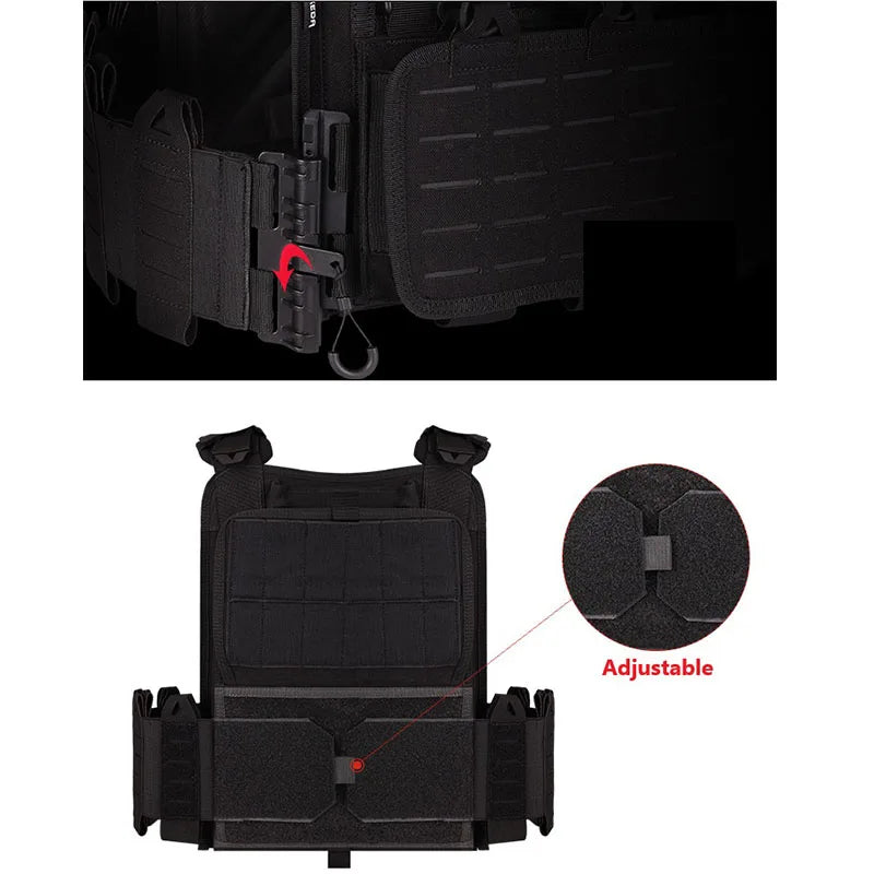 YAKEDA Tactical Vest Outdoor Hunting Plate Carrier Protective Adjustable Vest Carrier Combat Equipment