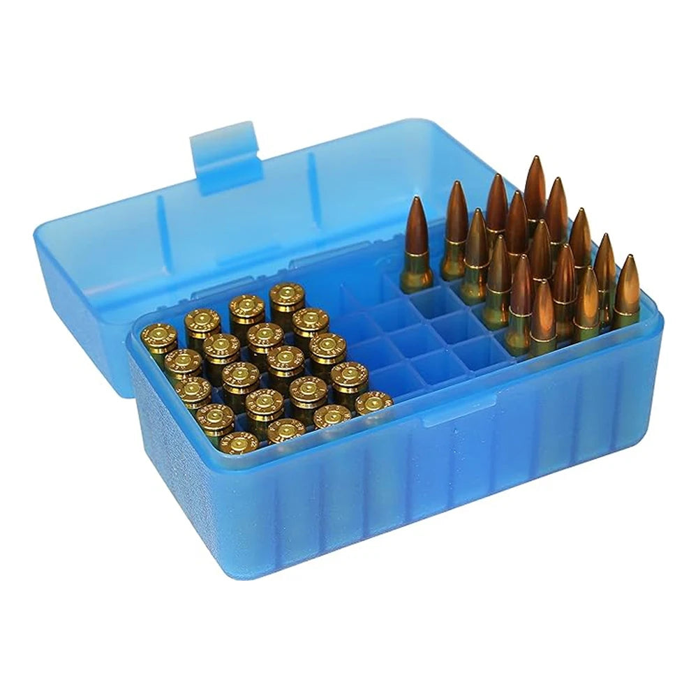 9mm Tactical Ammo Box 50/100 Rounds Shotgun Bullet Shell Holder Box Portable Rifle Cartridge Storage Case Flip-Top Bullets Can