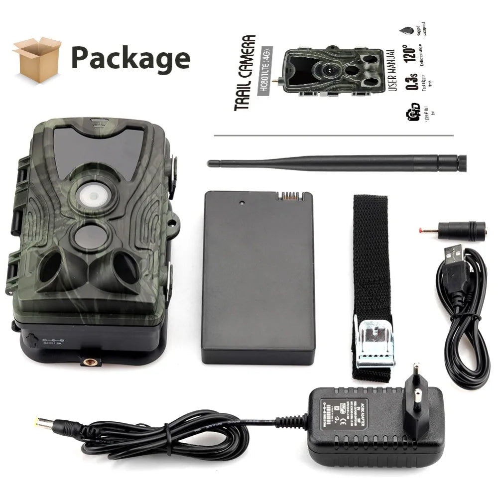4G APP Control Trail Hunting Camera HC801PlusLI Cloud Service Photo Traps Wild Cameras 5000Mah Lithium Battery  Surveillance