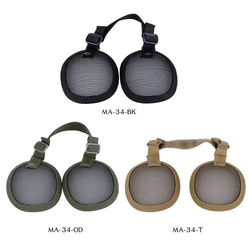 Steel Mesh Ear Protector Tactical  Gun Ear Muffs Cover for Most Fast Helmets Shooting Hunting Helmet Equipment