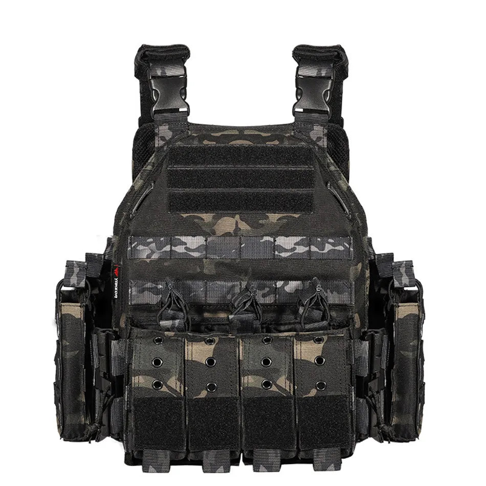 YAKEDA Quick Release Tactical Vest 1000D Polyester Breathable CS Combat Hunting Vest Molle Outdoor Chest Rig Equipment