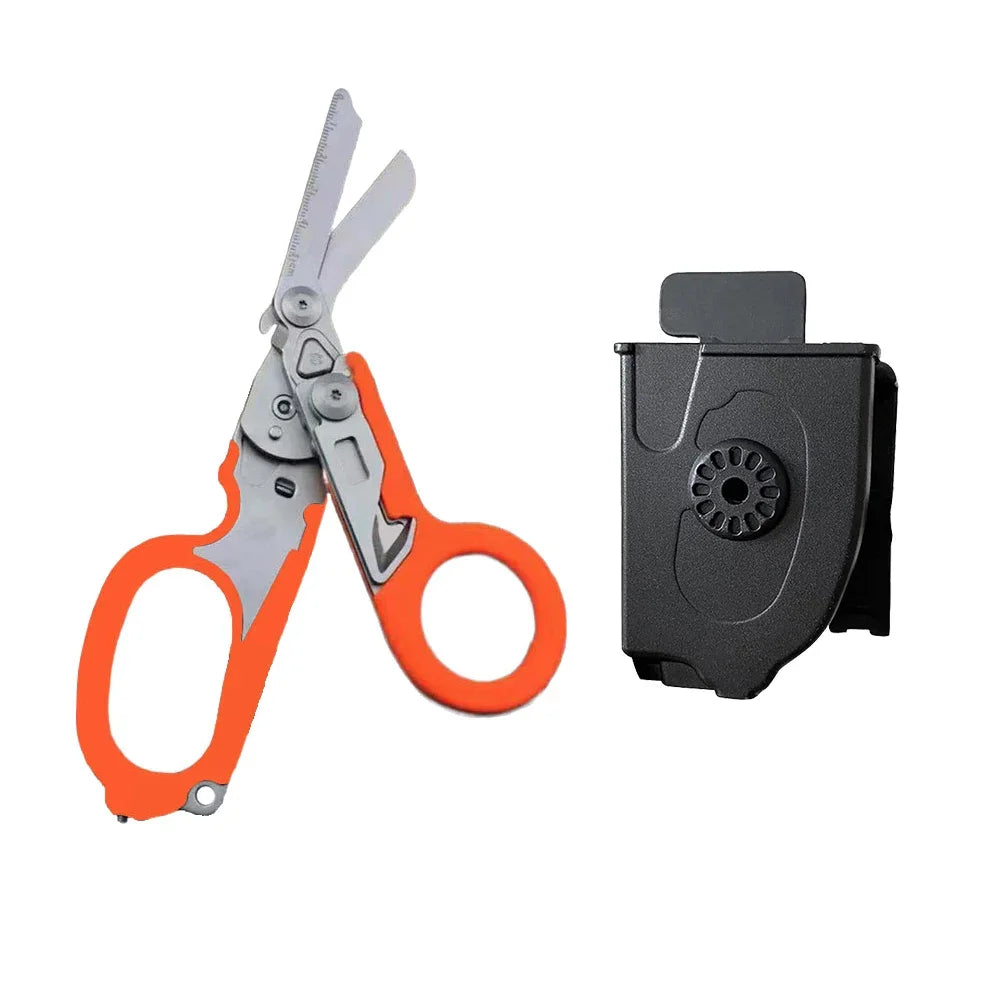 Tactical 6 In1 Multifunction Medical Emergency Response Raptors Shears Foldable Scissors Pliers Outdoor Survival Tool Equipment